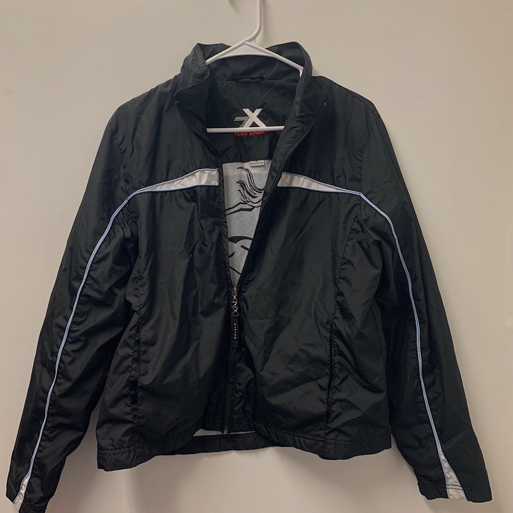 Black Lightweight Zip Up Windbreaker Jacket